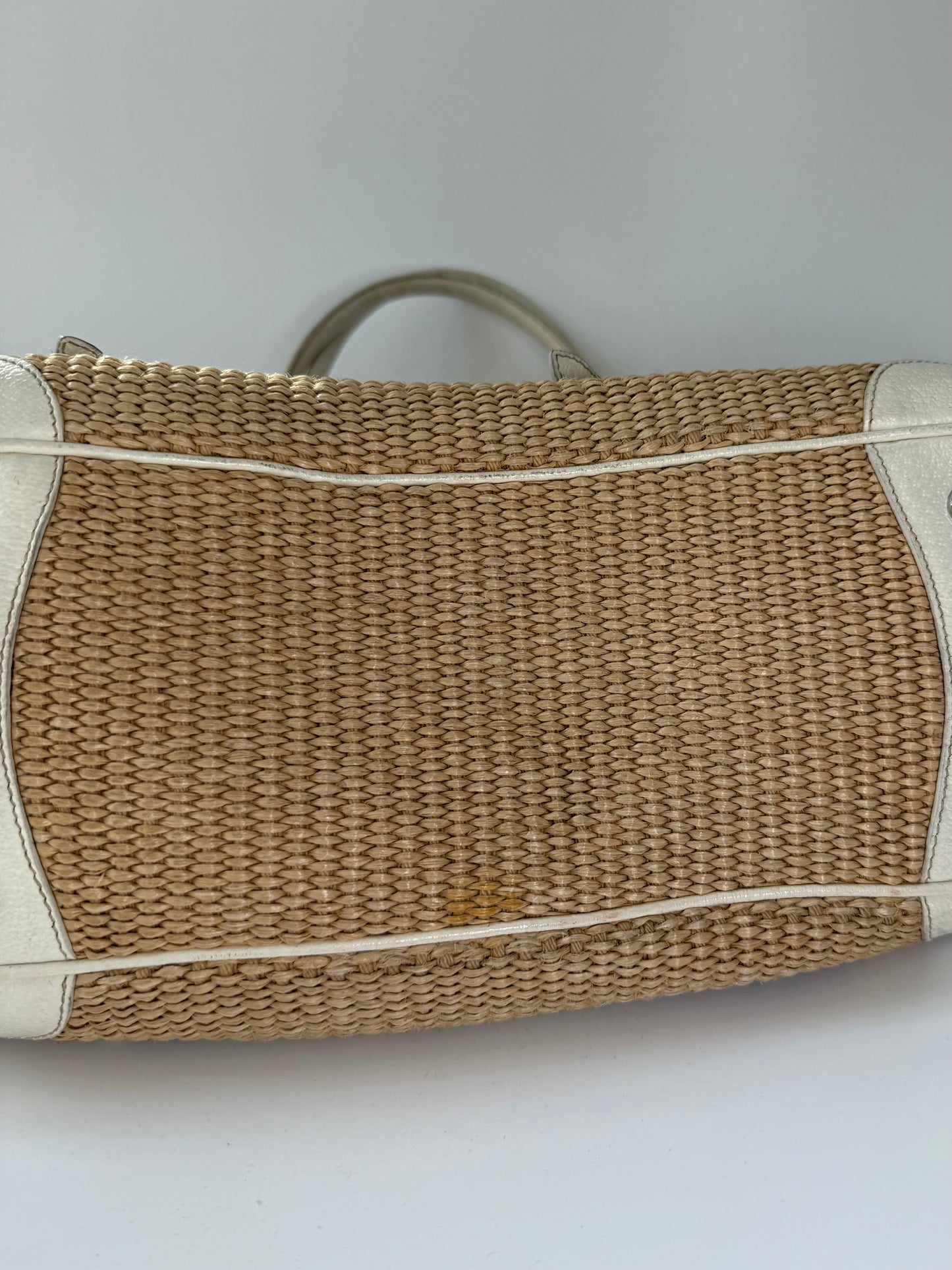 Prada Woven Raffia Shoulder Bag