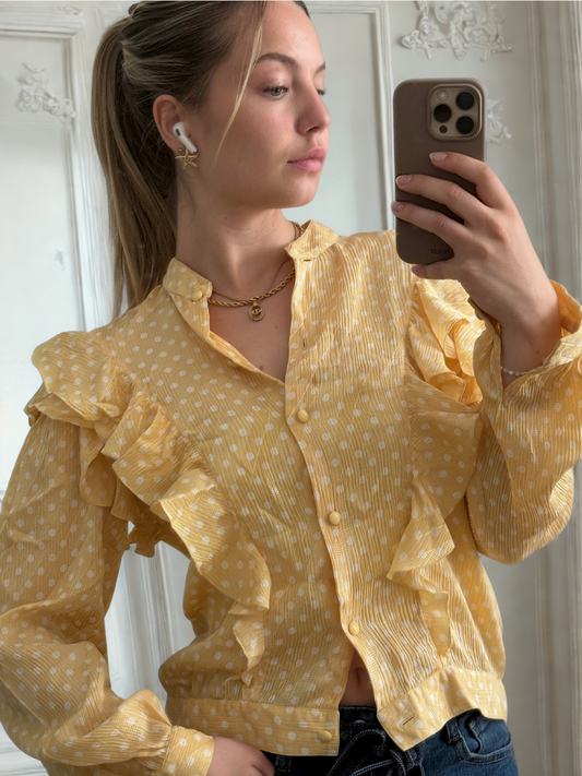 Vintage Christian Dior Blouse Polka Dots – 100% Silk