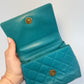 Chanel Mini Camellia Flap Bag in Turquoise Leather