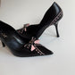 Christian Dior Black & Pink Bow Pointed-Toe Pumps, EU 39