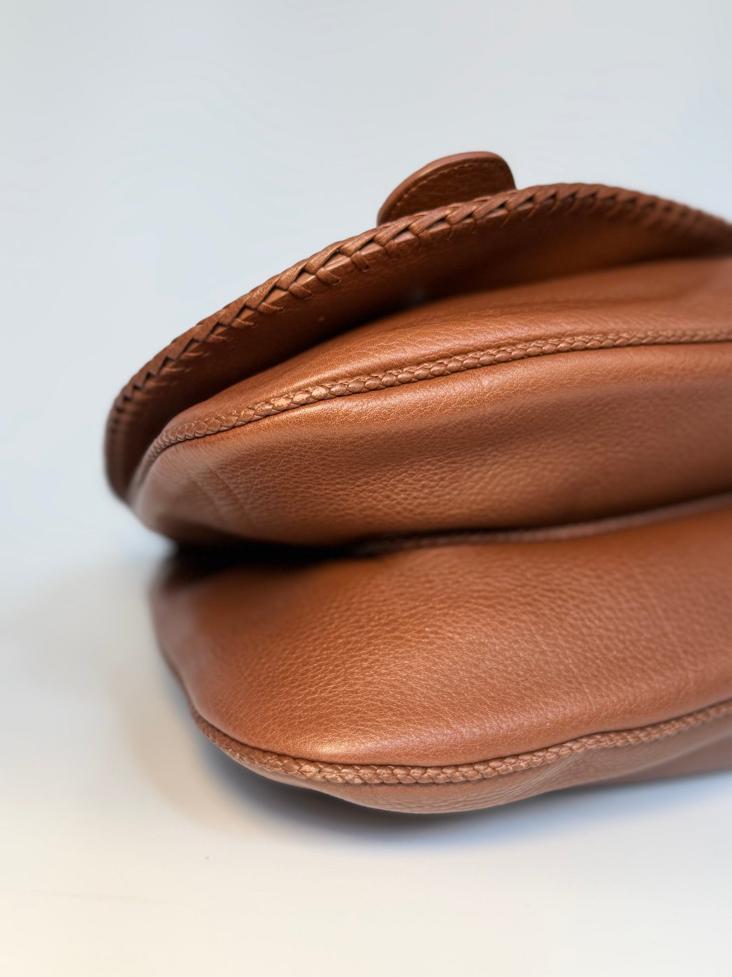 Vintage Christian Dior Gaucho bag brown grained leather