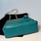 Chanel Mini Camellia Flap Bag in Turquoise Leather