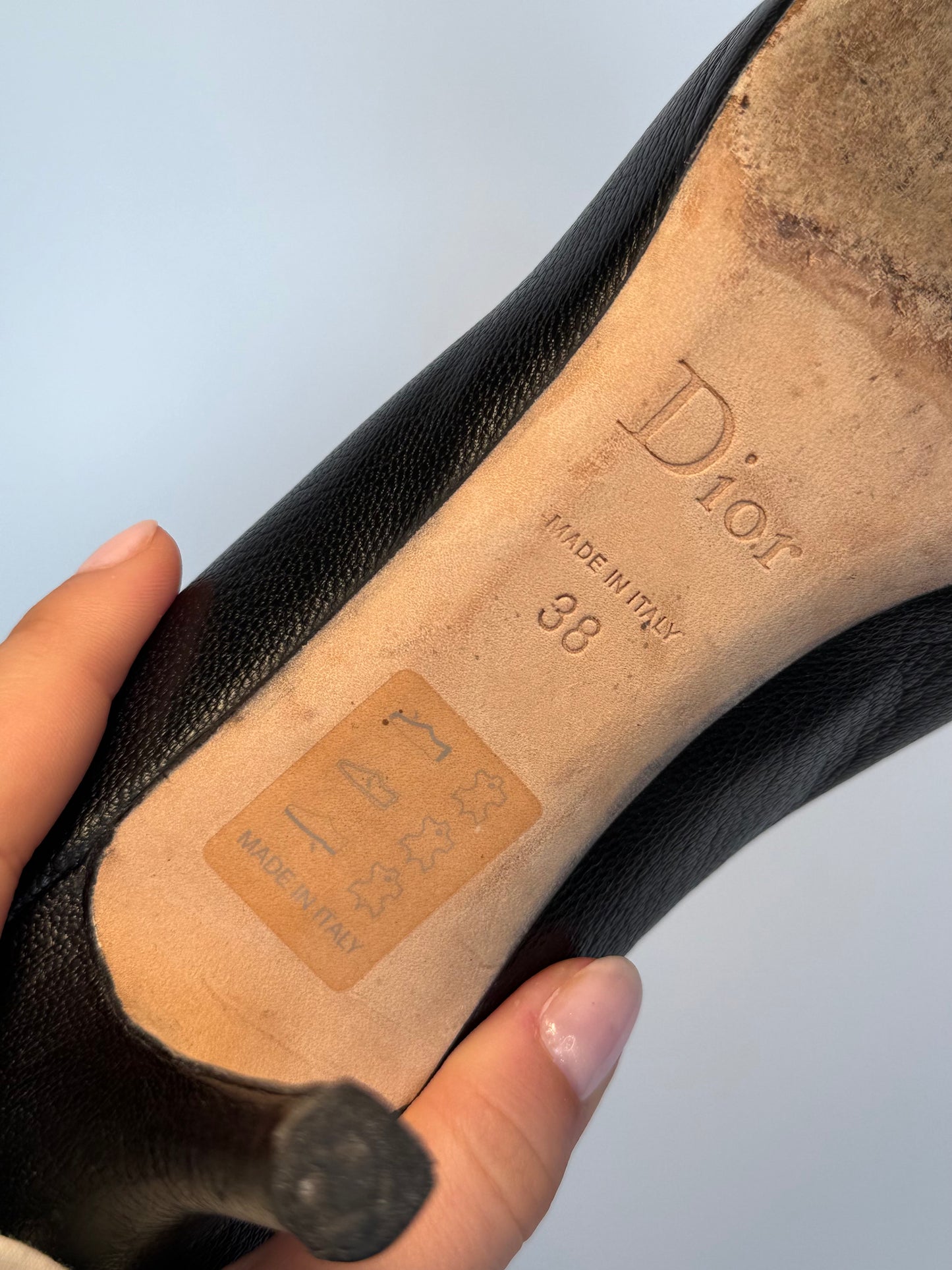 Christian Dior Padlock Heels Black Leather 38