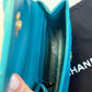 Chanel Mini Camellia Flap Bag in Turquoise Leather