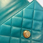 Chanel Mini Camellia Flap Bag in Turquoise Leather