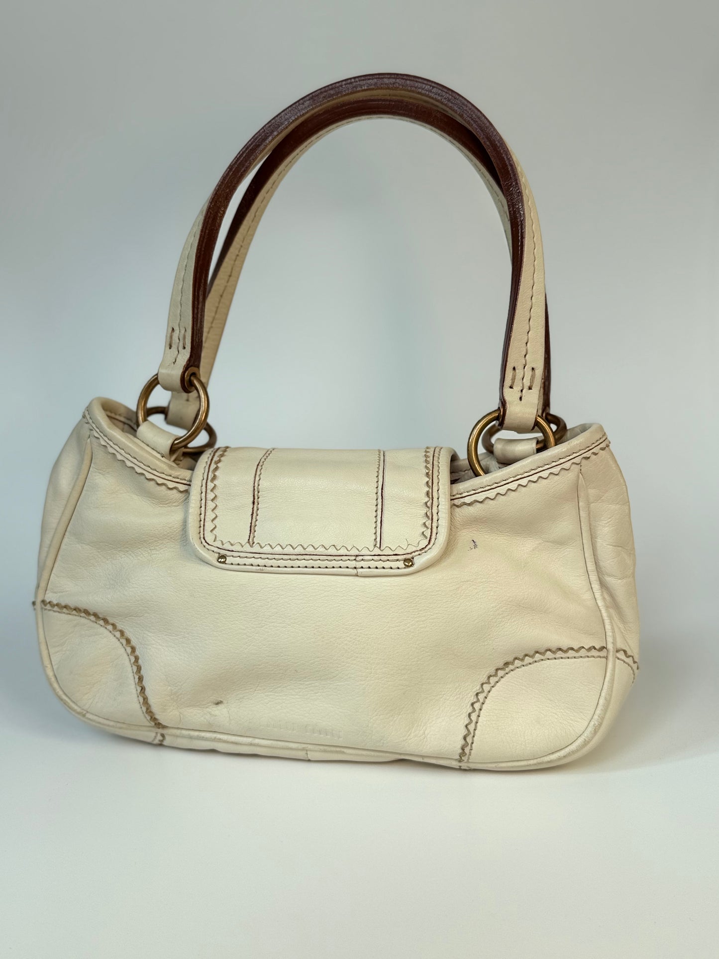 Miu Miu Joie Mini Bag in Cream Leather