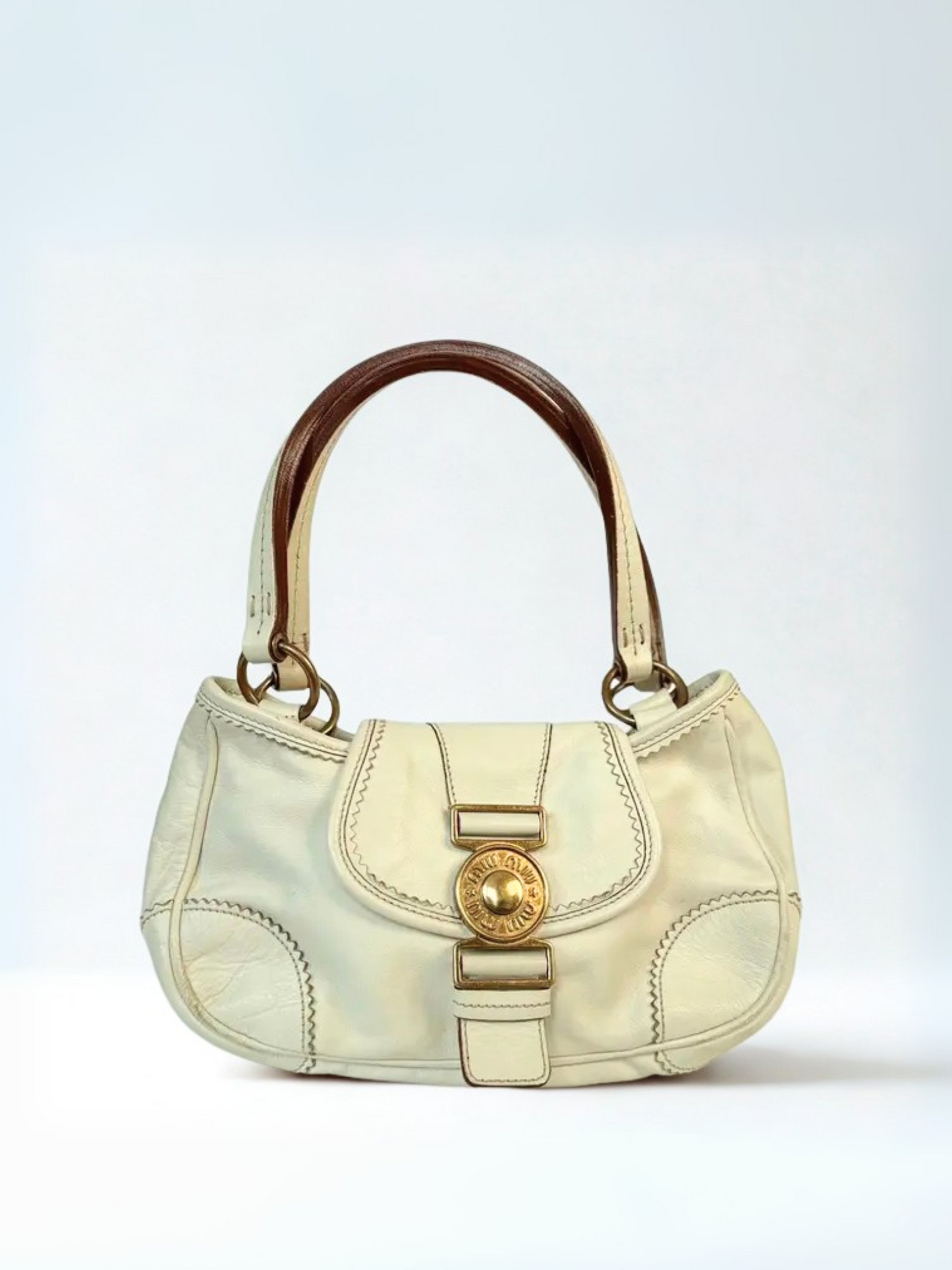 Miu Miu Joie Mini Bag in Cream Leather