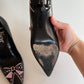 Christian Dior Black & Pink Bow Pointed-Toe Pumps, EU 39