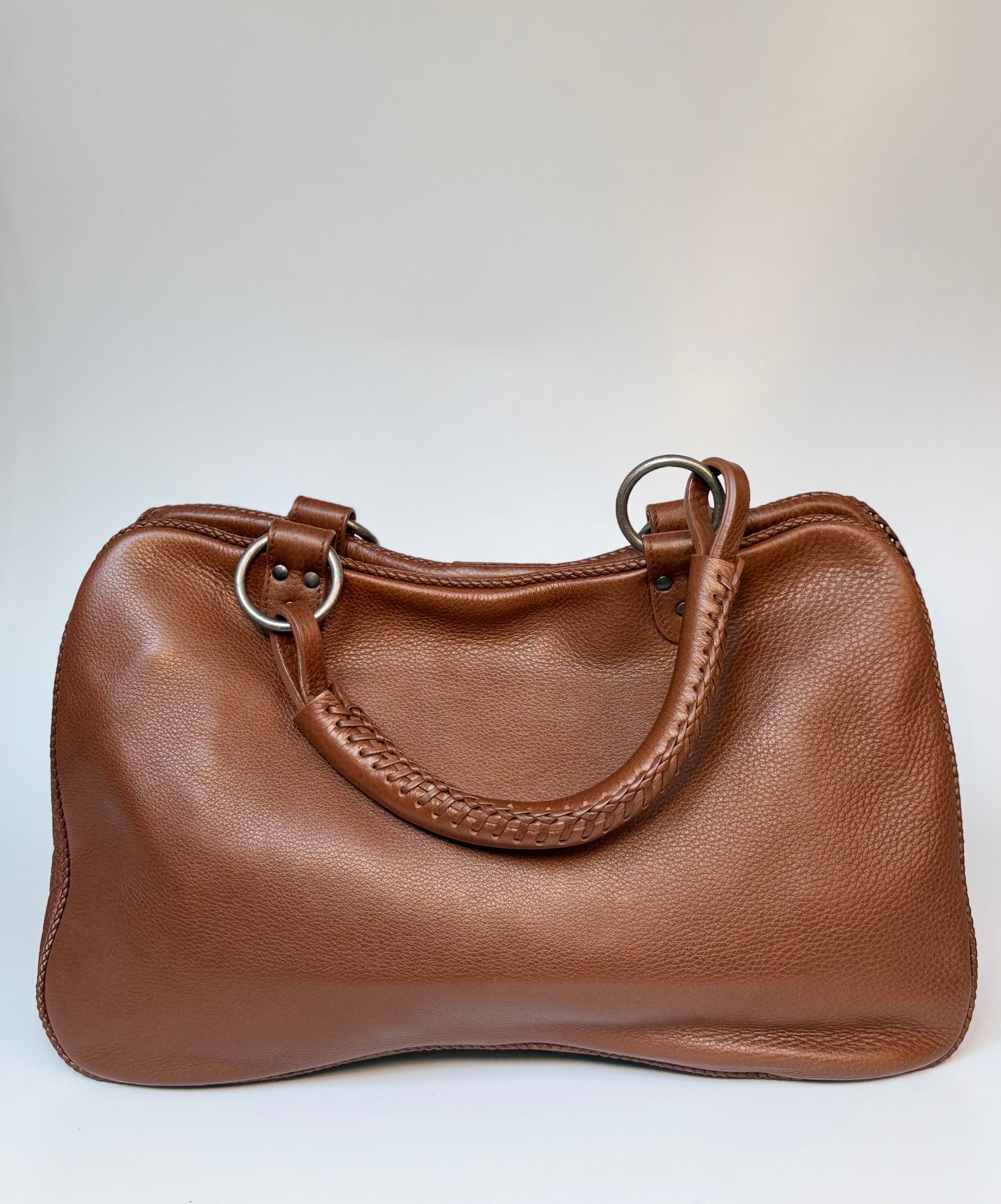 Vintage Christian Dior Gaucho bag brown grained leather